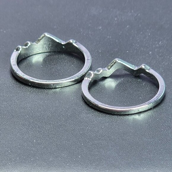 Mountain-Inspired Stacking Rings With CZ‎ Accents Size 10 (NWOT) - Picture 4 of 6